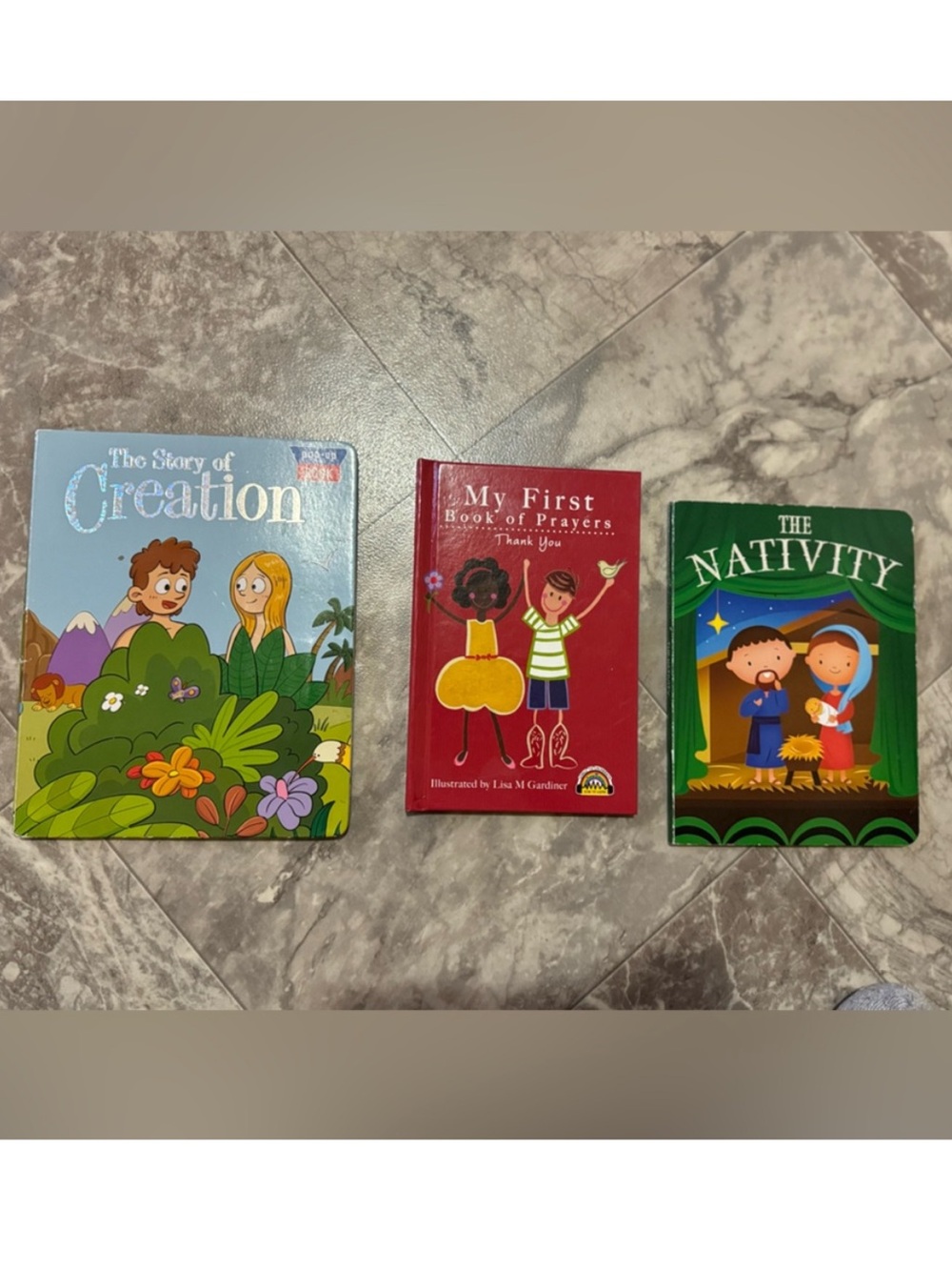 Kids Christian Bible Book Bundle Set of 3 Creation Nativity Prayer Books